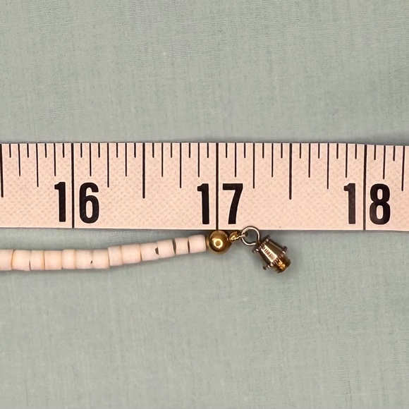 Vintage Heishe Aventurine and Quartz stone and brass necklace 17.5 inches - Picture 13 of 13